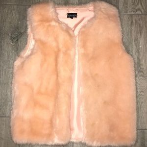 Baby pink fur vest